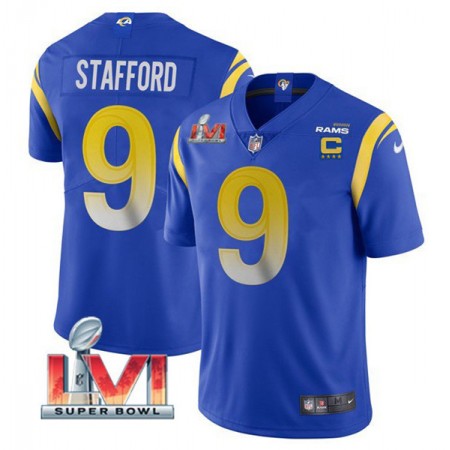 Tröjor Los Angeles Rams Matthew Stafford 9 Royal 2022 Super Bowl LVI Vapor Limited - Män Tröjor Los Angeles Rams Matthew Stafford 9 Royal 2022 Super Bowl LVI Vapor Limited - Män